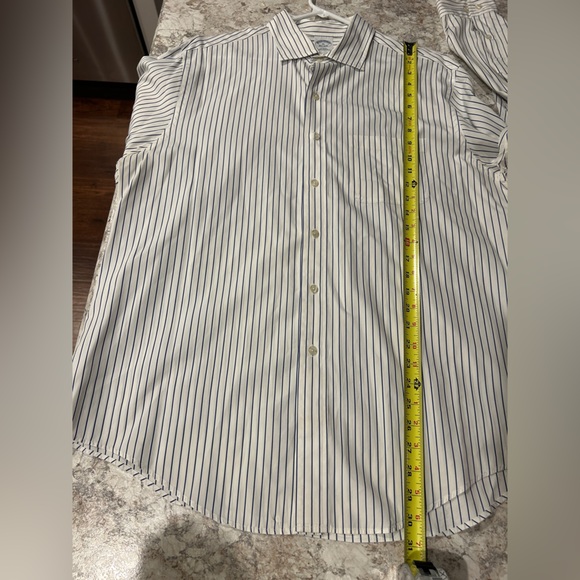 Men’s Brooks Brothers Striped Button up Shirt White Blue XL - Picture 9 of 9